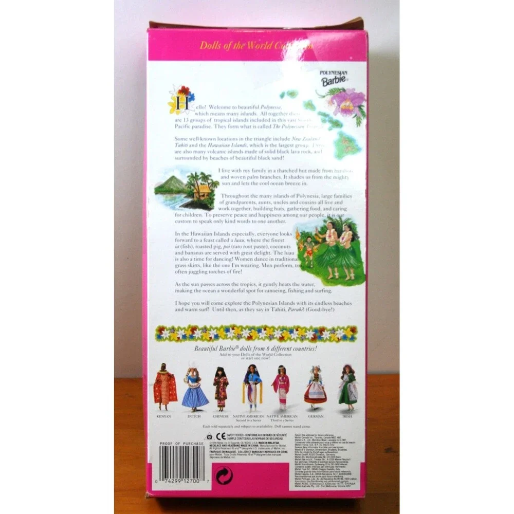 1994 Polynesian Barbie - Dolls of the World - Loose In box ~Tiki, Hawaiian, Hula